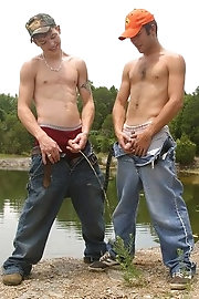 Jeremiah Johnson and Cody takes a piss outdoors